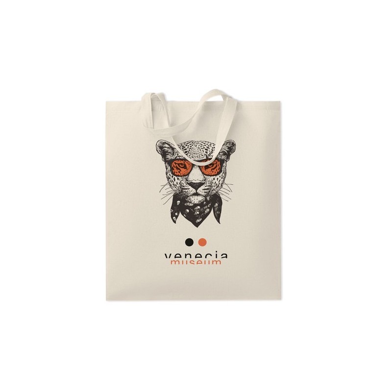 Sac shopping  personnalisable en coton 140gr/m² - MARKETA Matières : coton Couleurs : beige cadeau entreprise pas cher
