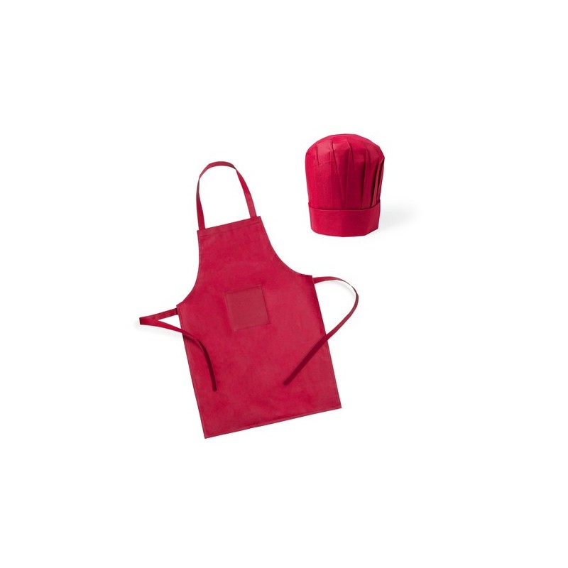 Tablier et Toque Enfant Personnalisables Éco-responsables Set Legox Matières : polypropylène (PP) Couleurs : blanc livraison exp