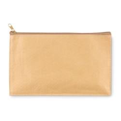 Trousse à Stylo Éco-responsable en Papier Tissé Personnalisable - FLAT CASE Matières : polypropylène (PP) Couleurs : beige