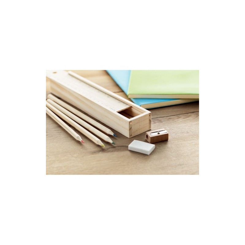 Set de 12 Crayons en Bois Personnalisés - TODO SET Matières : bois Couleurs : bois goodies publicitaire événementiel