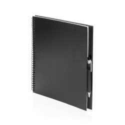 Cahier Pratique Éco-responsable Personnalisé pas cher - Tecnar Matières : carton recyclé Couleurs : noir objet promotionnel éco-