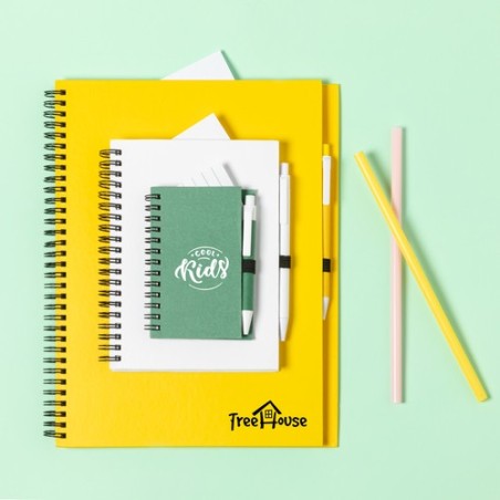 Cahier Pratique Éco-responsable Personnalisé pas cher - Tecnar Matières : carton recyclé Couleurs : rouge objet promo petit budg