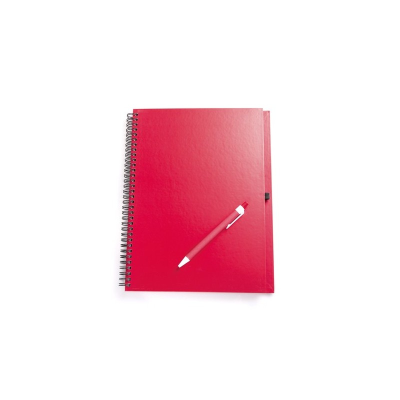 Cahier Pratique Éco-responsable Personnalisé pas cher - Tecnar Matières : carton recyclé Couleurs : rouge cadeau collaborateur p