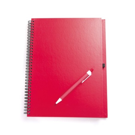 Cahier Pratique Éco-responsable Personnalisé pas cher - Tecnar Matières : carton recyclé Couleurs : rouge cadeau collaborateur p