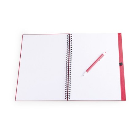 Cahier Pratique Éco-responsable Personnalisé pas cher - Tecnar Matières : carton recyclé Couleurs : rouge objet promotionnel éco