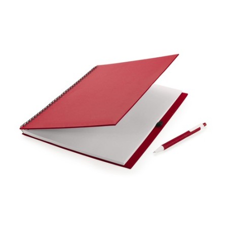 Cahier Pratique Éco-responsable Personnalisé pas cher - Tecnar Matières : carton recyclé Couleurs : rouge goodies personnalisé e