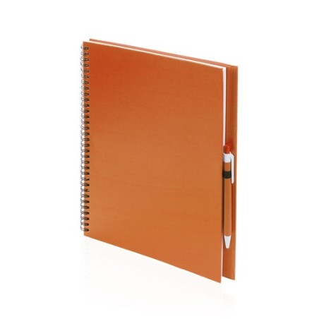 Cahier Pratique Éco-responsable Personnalisé pas cher - Tecnar Matières : carton recyclé Couleurs : rouge impression haute défin