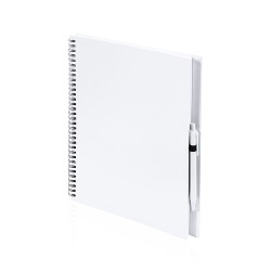 Cahier Pratique Éco-responsable Personnalisé pas cher - Tecnar Matières : carton recyclé Couleurs : jaune marquage laser ultra p