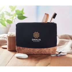 Trousse personnalisée en liège et coton - PORTO BAG Matières : coton Couleurs : noir personnalisable avec votre logo 2