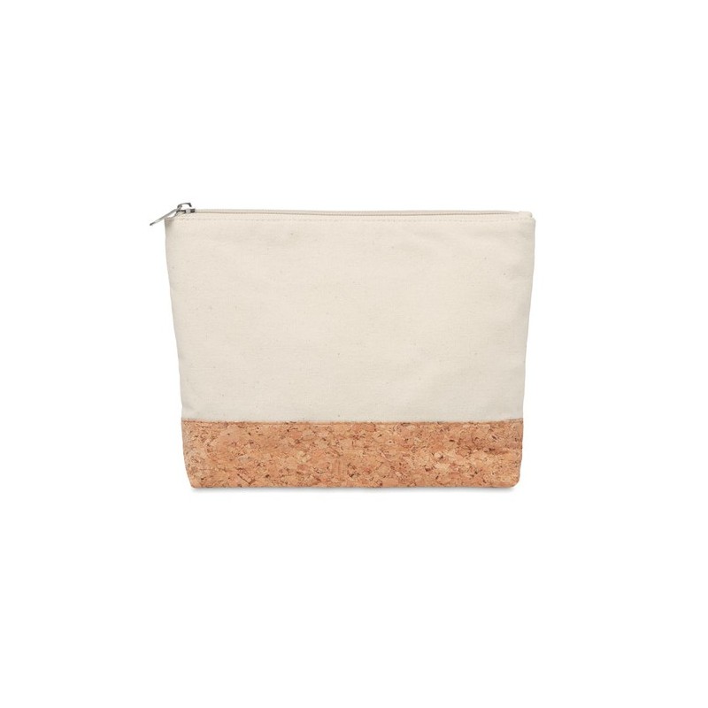 Trousse personnalisée en liège et coton - PORTO BAG Matières : coton Couleurs : beige