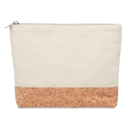 Trousse personnalisée en liège et coton - PORTO BAG Matières : coton Couleurs : beige