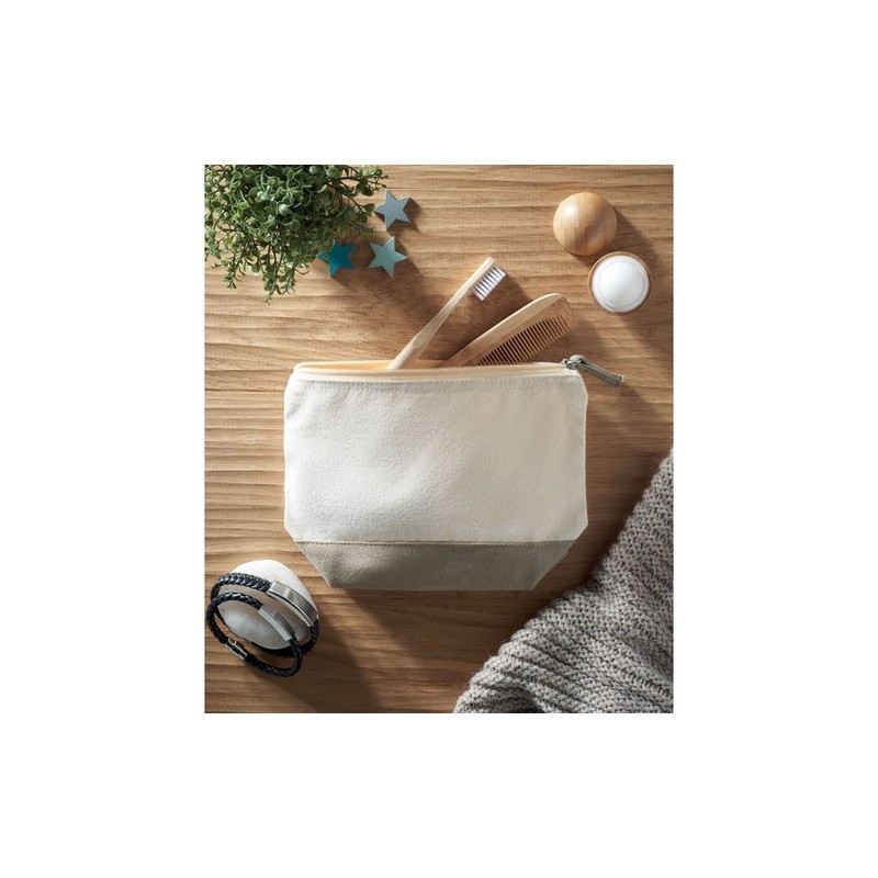 Trousse bicolore en coton personnalisable - KLEUREN Matières : coton Couleurs : corde accessoire événementiel unique