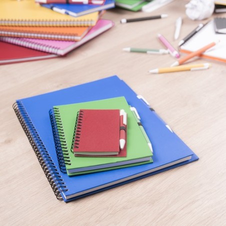 Carnet Personnalisable Éco-responsable Koguel Matières : carton recyclé Couleurs : bleu marquage couleur éclatante