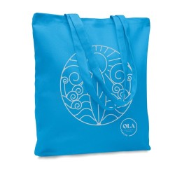 Sac shopping  en toile 270 gr/m² personnalisé RASSA COLOURED Matières : coton Couleurs : turquoise accessoire événementiel uniqu