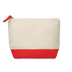Trousse bicolore en coton personnalisable - KLEUREN Matières : coton Couleurs : rouge livraison express 24h 48h