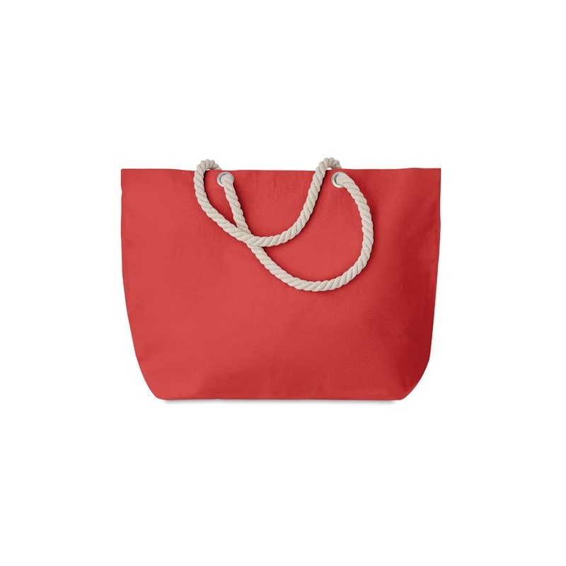 Sac de plage pratique personnalisé avec cordon - MENORCA Matières : coton Couleurs : rouge livraison express 24h 48h