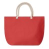Sac de plage pratique personnalisé avec cordon - MENORCA Matières : coton Couleurs : rouge impression logo haute qualité