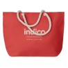 Sac de plage pratique personnalisé avec cordon - MENORCA Matières : coton Couleurs : rouge objet publicitaire robuste