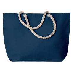 Sac de plage pratique personnalisé avec cordon - MENORCA Matières : coton Couleurs : bleu personnalisation rapide en France