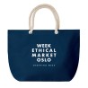Sac de plage pratique personnalisé avec cordon - MENORCA Matières : coton Couleurs : bleu cadeau client original