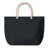 Sac de plage pratique personnalisé avec cordon - MENORCA Matières : coton Couleurs : noir marquage laser ultra précis