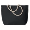Sac de plage pratique personnalisé avec cordon - MENORCA Matières : coton Couleurs : noir accessoire événementiel unique