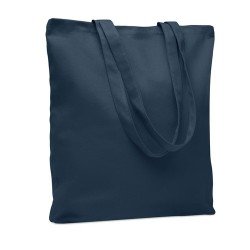 Sac shopping  en toile 270 gr/m² personnalisé RASSA COLOURED Matières : coton Couleurs : bleu marine marquage laser ultra précis