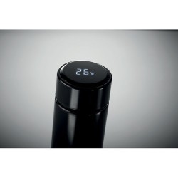 Bouteille Isotherme Éco-responsable avec Thermomètre Personnalisée POLE Matières : acier inoxydable Couleurs : noir marquage las
