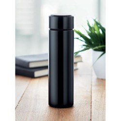 Bouteille Isotherme Éco-responsable avec Thermomètre Personnalisée POLE Matières : acier inoxydable Couleurs : noir objet promot