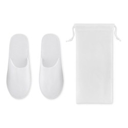Paire de pantoufles personnalisées avec pochette FLIP FLAP personnalisable avec votre logo
