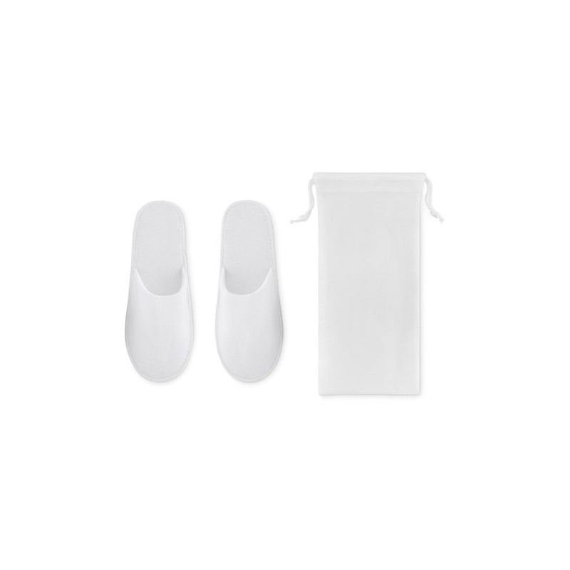 Paire de pantoufles personnalisées avec pochette FLIP FLAP personnalisable avec votre logo