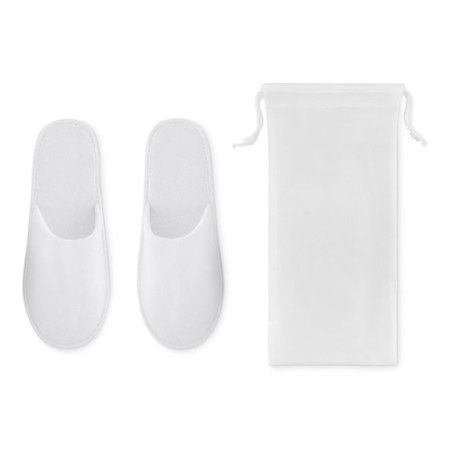 Paire de pantoufles personnalisées avec pochette FLIP FLAP personnalisable avec votre logo