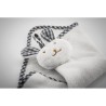 Serviette en peluche lapin personnalisée HUG ME Matières : PET Couleurs : blanc personnalisable avec votre logo