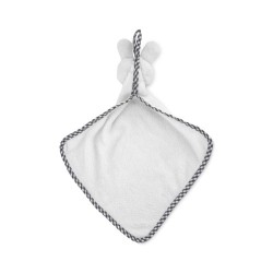 Serviette en peluche lapin personnalisée HUG ME Matières : PET Couleurs : blanc cadeau entreprise pas cher