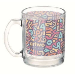 Mug en Verre Éco-responsable Personnalisé à Sublimer 300ml Matières : borosilicate Couleurs : transparent 2