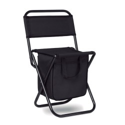 Chaise pliable glacière personnalisée SIT & DRINK Matières : acier inoxydable Couleurs : noir