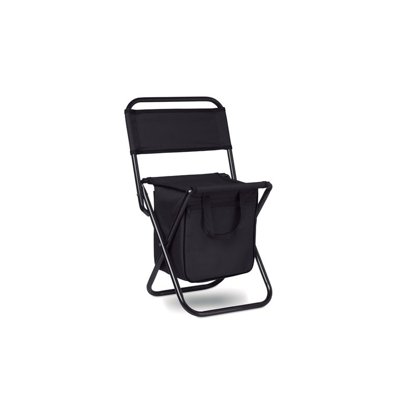 Chaise pliable glacière personnalisée SIT & DRINK Matières : acier inoxydable Couleurs : noir