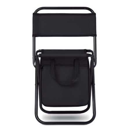 Chaise pliable glacière personnalisée SIT & DRINK Matières : acier inoxydable Couleurs : noir personnalisable avec votre logo