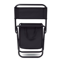 Chaise pliable glacière personnalisée SIT & DRINK Matières : acier inoxydable Couleurs : noir cadeau entreprise pas cher