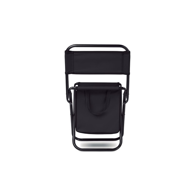 Chaise pliable glacière personnalisée SIT & DRINK Matières : acier inoxydable Couleurs : noir cadeau entreprise pas cher