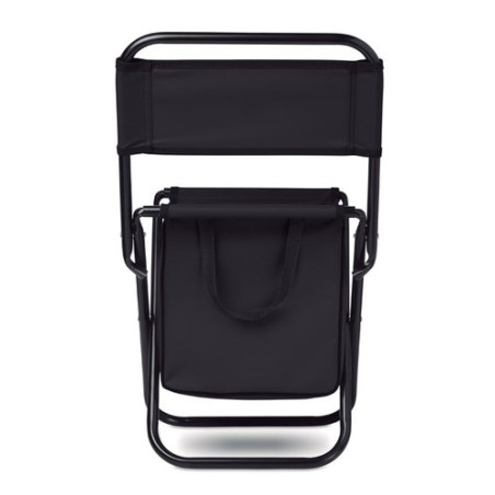 Chaise pliable glacière personnalisée SIT & DRINK Matières : acier inoxydable Couleurs : noir cadeau entreprise pas cher