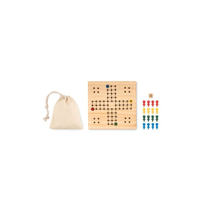 Jeu d'adresse Personnalisé en Bois - Solitaire LUDO Matières : bois Couleurs : bois cadeau entreprise pas cher
