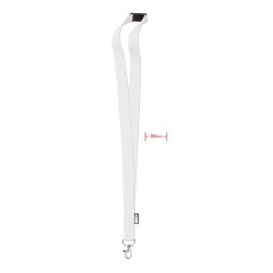 Lanyard Personnalisable Éco-responsable en RPET pour Événements - LANY RPET Matières : PET recyclé Couleurs : blanc impression h