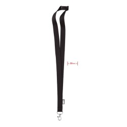 Lanyard Personnalisable Éco-responsable en RPET pour Événements - LANY RPET Matières : PET recyclé Couleurs : noir personnalisab