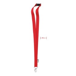 Lanyard Personnalisable Éco-responsable en RPET pour Événements - LANY RPET Matières : PET recyclé Couleurs : rouge cadeau entre