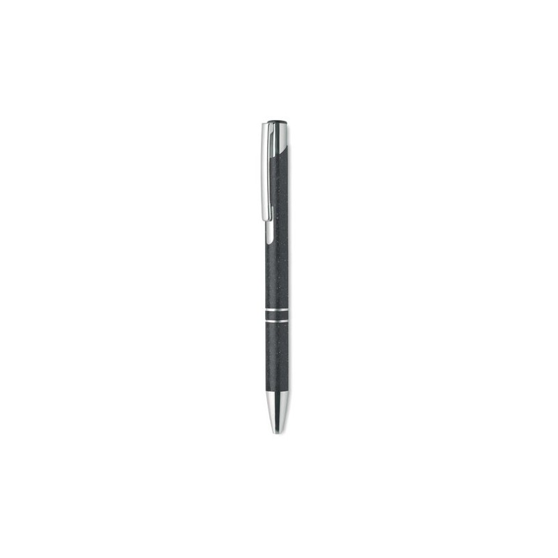 Stylo poussoir  en ABS blé paille - Charles Dickens® Santana Matières : ABS Couleurs : noir