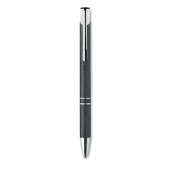 Stylo poussoir  en ABS blé paille - Charles Dickens® Santana Matières : ABS Couleurs : noir impression logo haute qualité