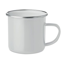 Tasse en métal émaillé plateado - Accessoire pratique pour téléphone personnalisé DOT Matières : métal Couleurs : blanc