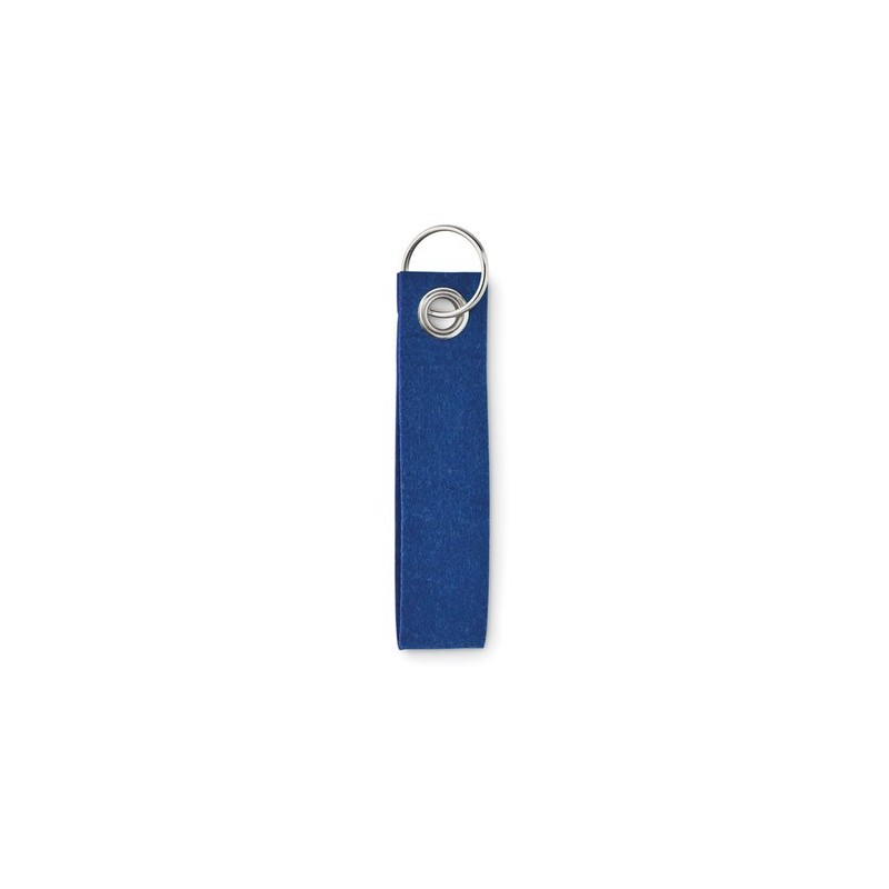 Porte-clés s en feutre RPET personnalisés - SUORA Matières : PET recyclé Couleurs : bleu royal personnalisation rapide en France