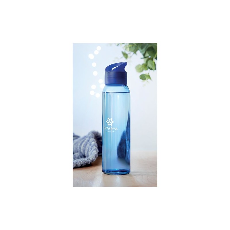 Bouteille en verre  470ml PRAGA Matières : verre Couleurs : bleu royal objet promotionnel éco-responsable